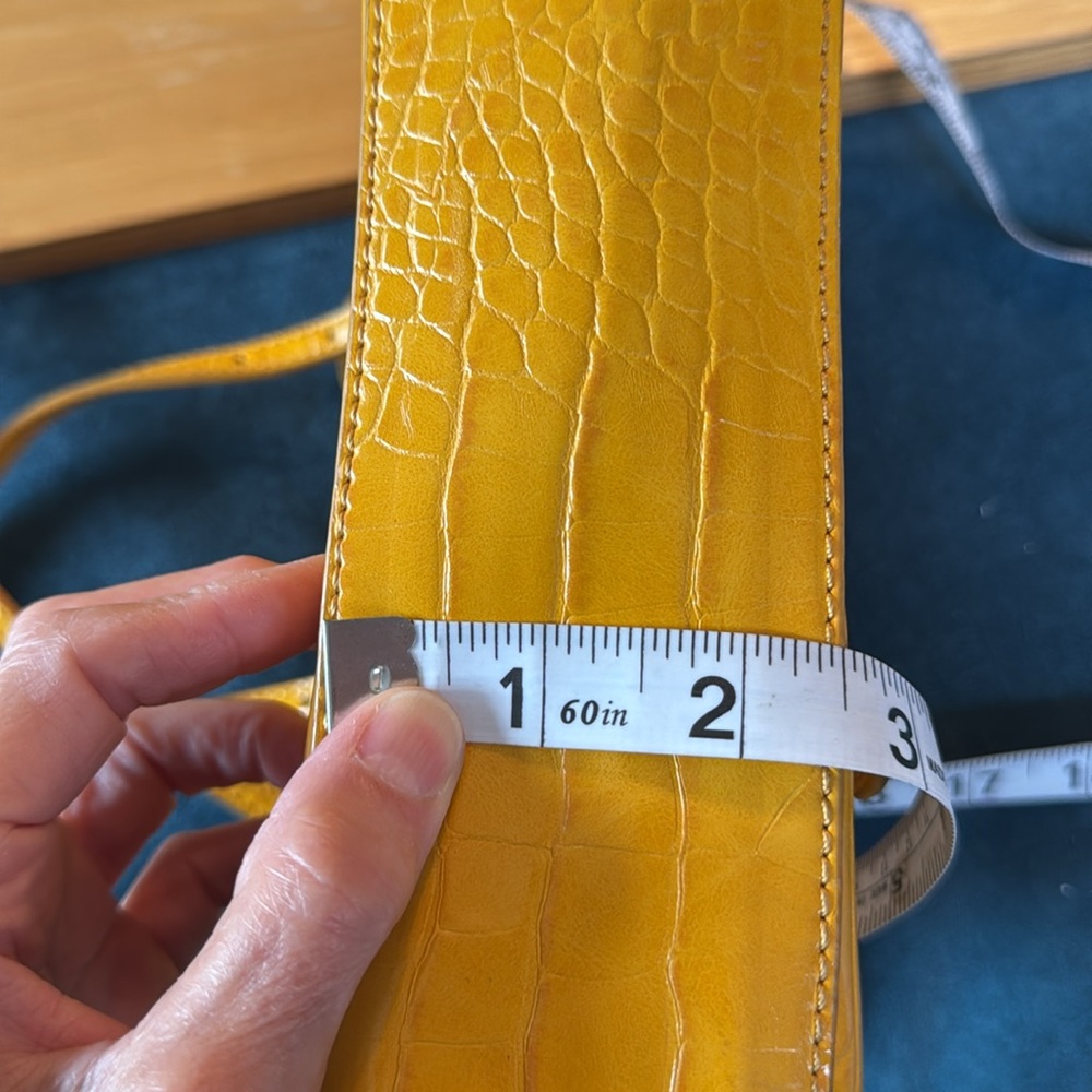 Zara Yellow Croc-Texture Crossbody Bag - Picture 5 of 5